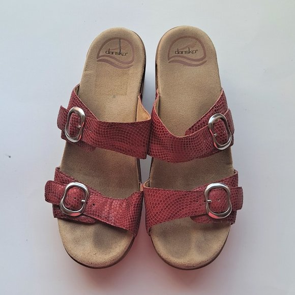 Dansko Red Pepple Top Slide Clog Sandals - 8.5M - Picture 1 of 9